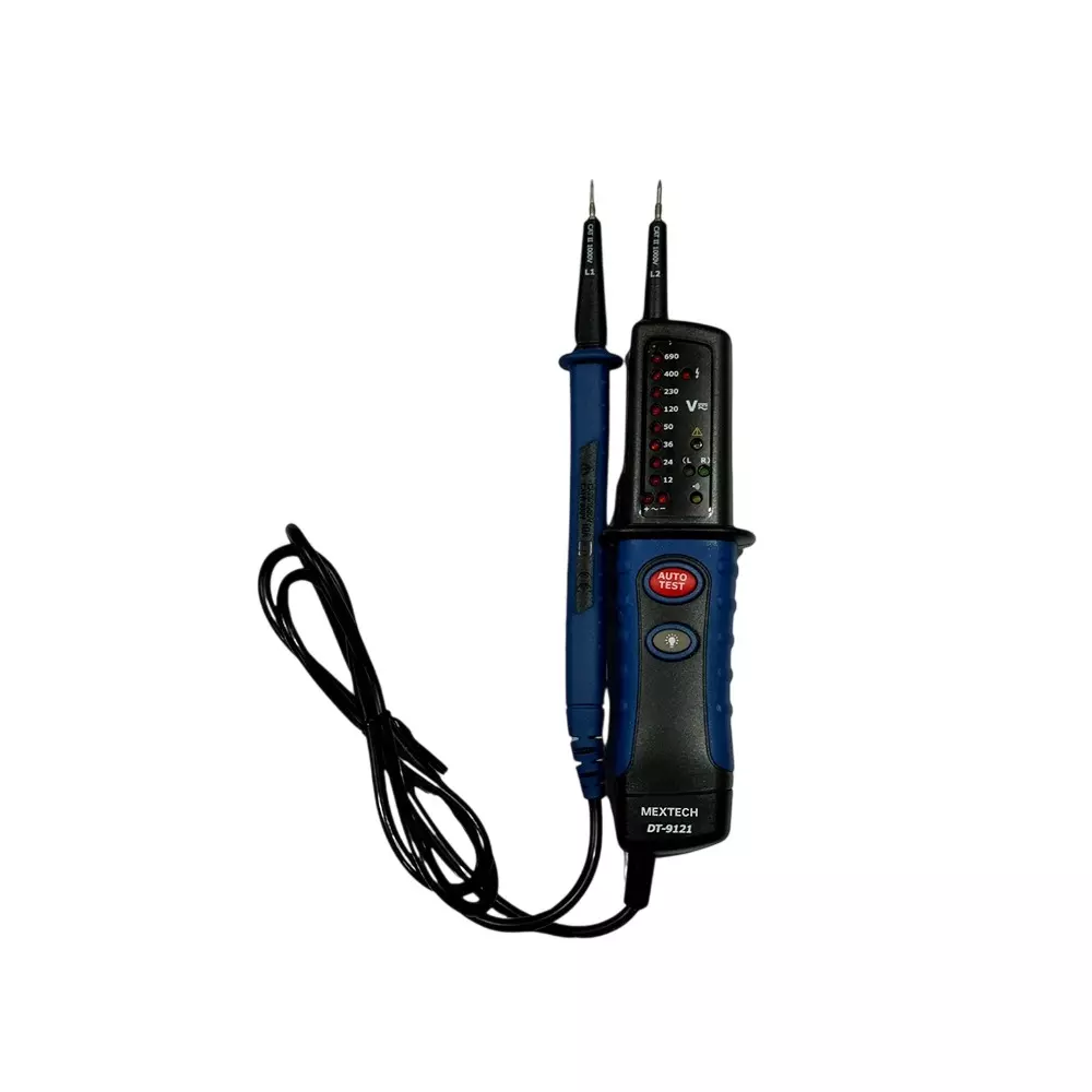 MEXTECH Voltage Tester Up to 690 V 5 µA Test Current Double-Pole and Contact Electrode, DT9121