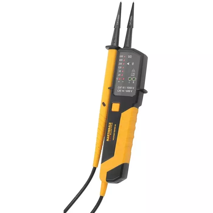 Martindale LED Voltage tester 690 V AC/DC Continuity Check Battery Powered CAT III 690V, VT25