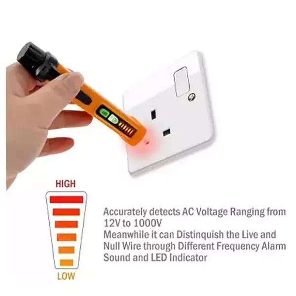 YADAV Non-Contact AC Voltage Tester Pen Meter 12V–1000V with 2 Batteries