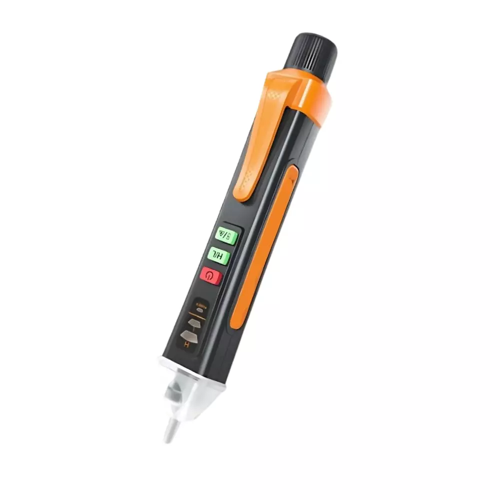 SYNCRA Non Contact Voltage Tester Pen 12 V - 1000 V Voltage Measuring Range Red and Metallic Color, WE0010