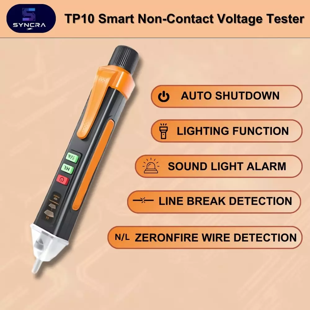 syncra-non-contact-voltage-tester-pen-12-v--1000-v-voltage-measuring-range-red-and-metallic-color-we0010