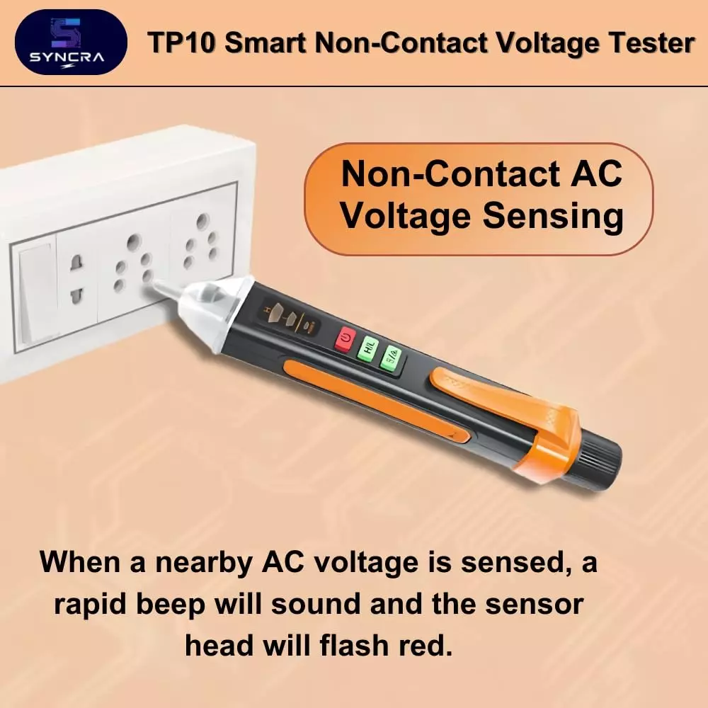 syncra-non-contact-voltage-tester-pen-12-v--1000-v-voltage-measuring-range-red-and-metallic-color-we0010