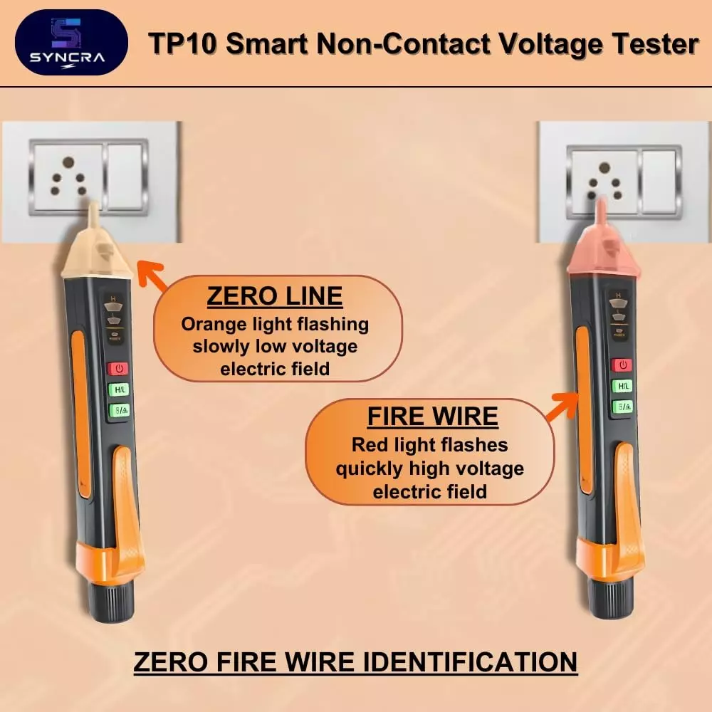 syncra-non-contact-voltage-tester-pen-12-v--1000-v-voltage-measuring-range-red-and-metallic-color-we0010