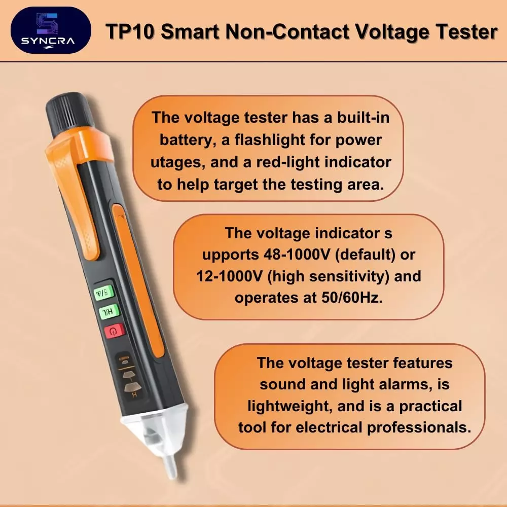 syncra-non-contact-voltage-tester-pen-12-v--1000-v-voltage-measuring-range-red-and-metallic-color-we0010