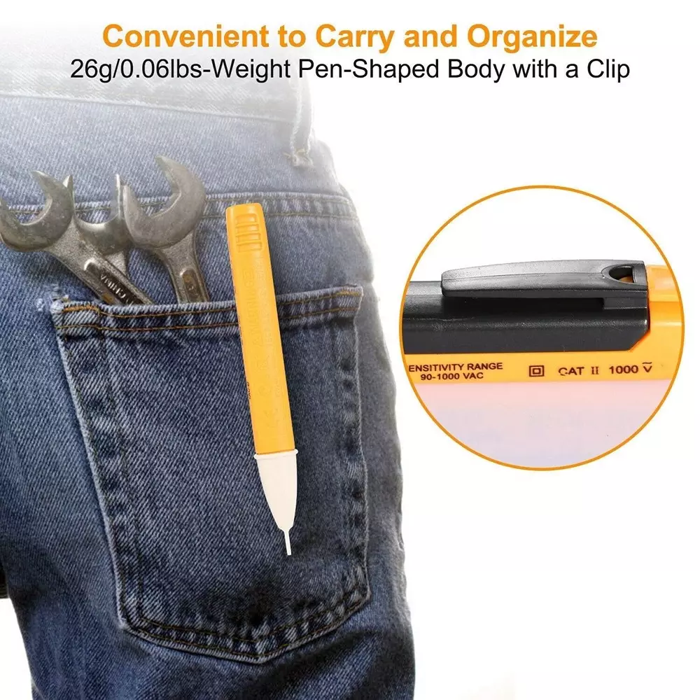 syncra-non-contact-voltage-tester-pen-12-v--1000-v-voltage-measuring-range-yellow-and-black-color-ac-ii-tester