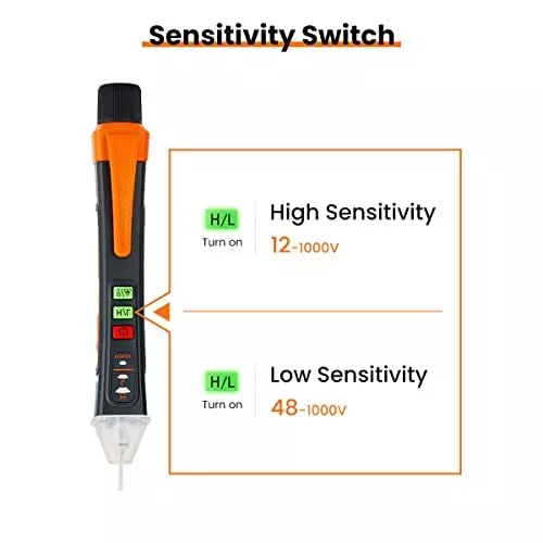YADAV Non-Contact Voltage Tester Pen 12 to 1000 V with LED Indicator ‎15 x 10 x 5 cm