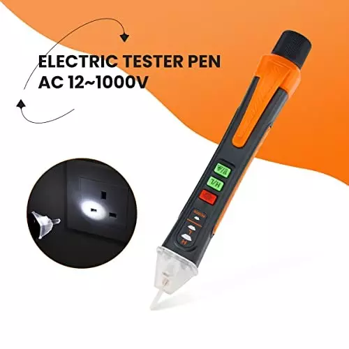 YADAV Non-Contact Voltage Tester Pen 12 to 1000 V with LED Indicator ‎15 x 10 x 5 cm