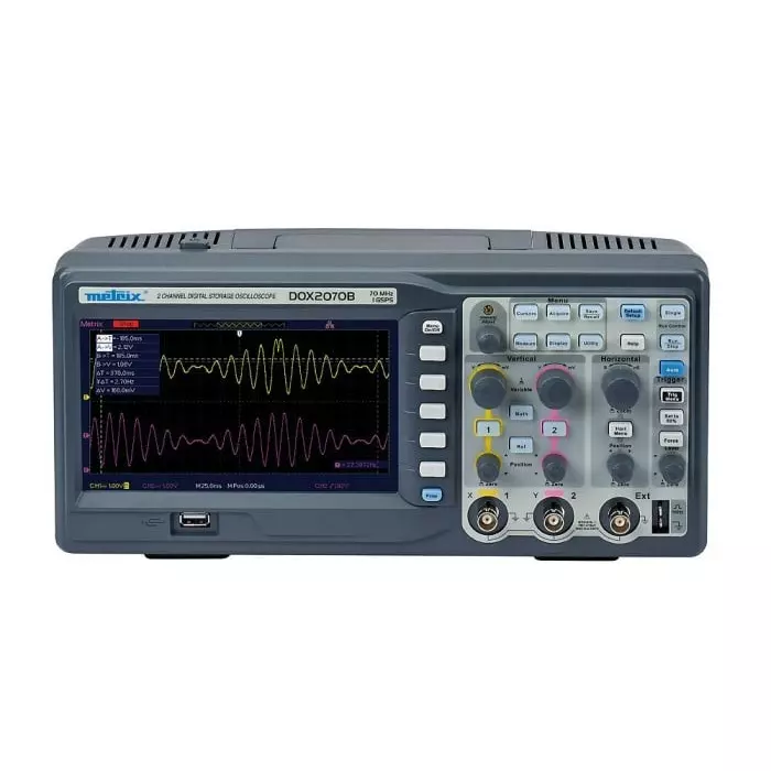 Metrix DOX 2000B Series, 70MHz Bench Oscilloscope, 2 Analogue Channels - RS Calibrated, DOX2070B