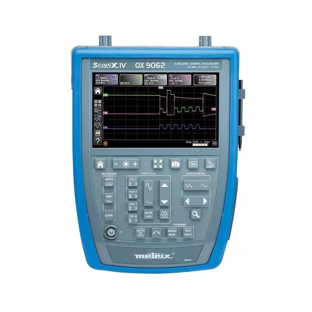 Metrix SCOPIX IV Series, 60MHz Handheld Oscilloscope, 2 Analogue Channels - UKAS Calibrated, OX9062