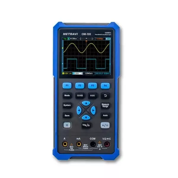 Metravi Handheld Oscilloscope 100 MHz 2 Channel 3.5 inch (88.9 mm) LCD Display, OM-100