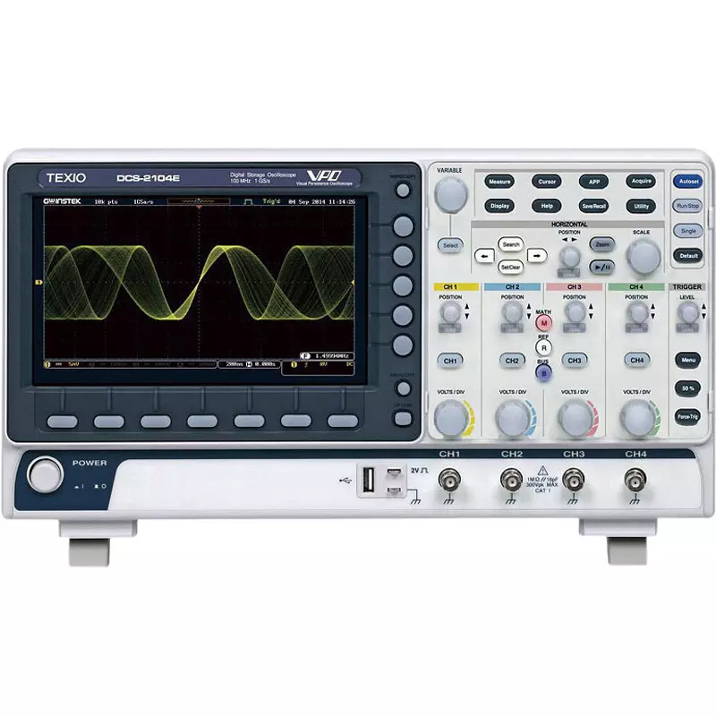GW Instek Digital Storage Oscilloscope AC 100 to 240 V Power Input 300 rms V Maximum Input Voltage, DCS-2204E