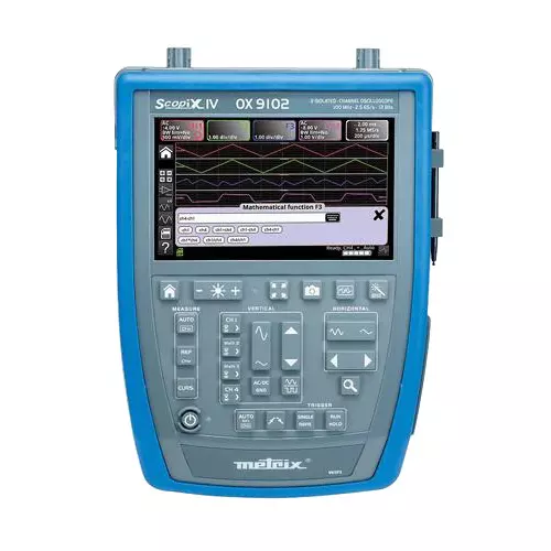 Krykard Portable Digital Oscilloscope 2 Channels 100 MHz Bandwidth 7 Inch (177.8 mm) WVGA Colour TFT LCD Touch Screen, 800 x 480 Display, OX9102