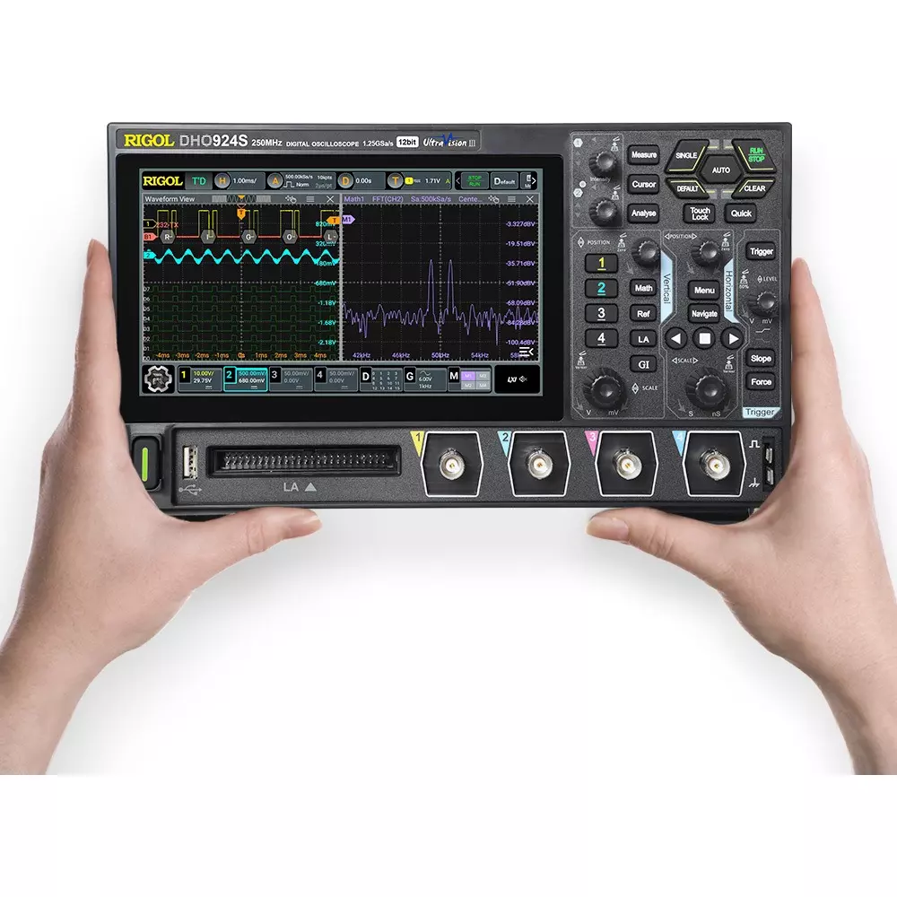 Rigol Digital Oscilloscope Built-in signal generator available Specifications Vertical: 12 bit Resolution, DHO924S