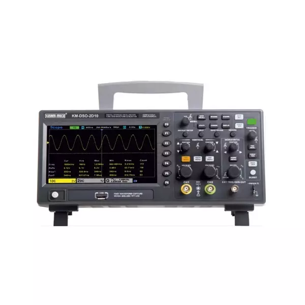KUSAM-MECO 100 Mhz Digital Storage 2 Channel Oscilloscope 1 Channel Waveform Generator, KM-DSO-2D10