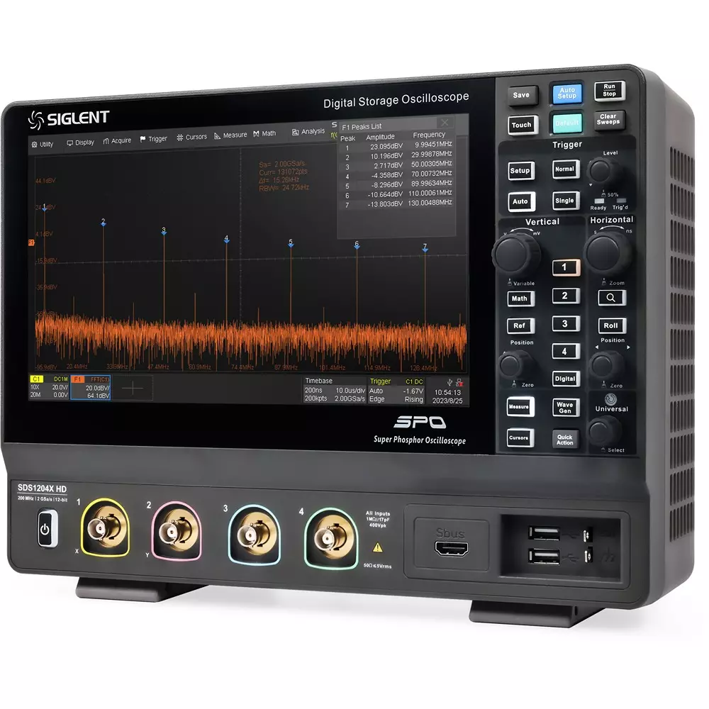 Siglent Oscilloscope 12 bit Resolution 4 ch No. of Channels 100 Frequency Band, SDS1104X HD