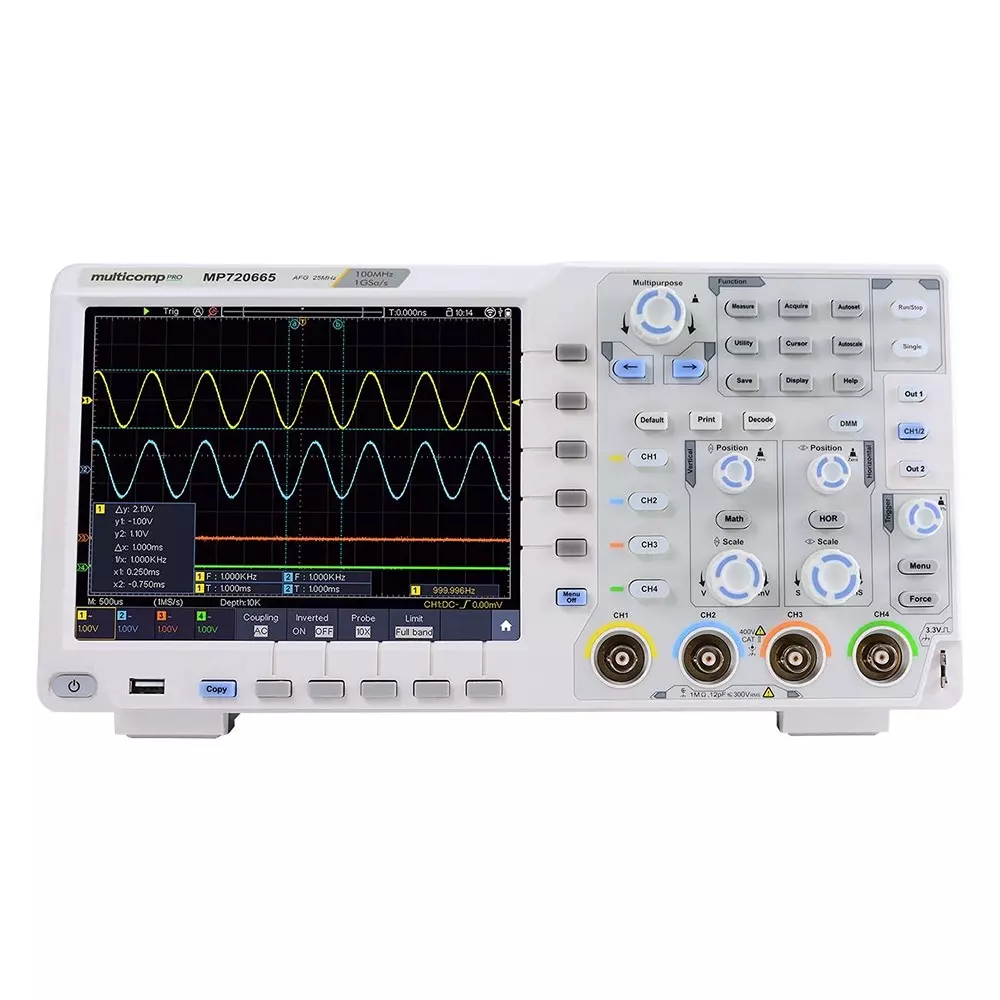 MULTICOMP PRO Dso EU, UK Plug Type 3 Years Manufacturer Warranty 4 Channel Scope Channels, MP720665