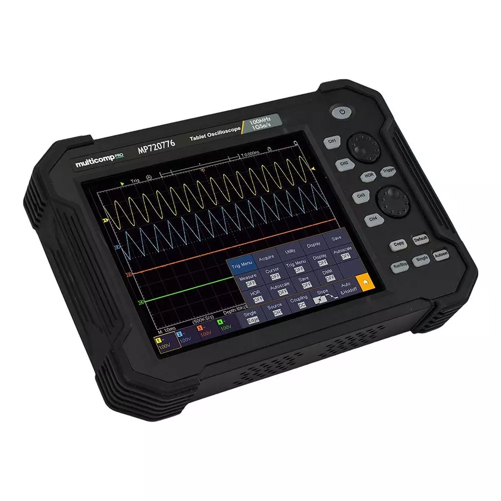 MULTICOMP PRO Oscilloscope EU, UK Plug Type 3 Years Manufacturer Warranty 4 Channel Scope Channels, MP720776