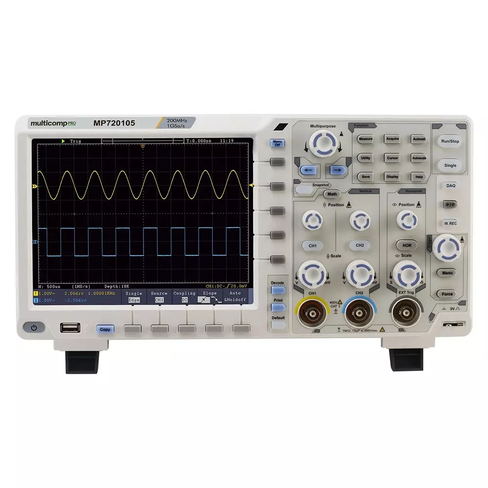MULTICOMP PRO Dso EU, UK Plug Type 3 Years Manufacturer Warranty 2+1 Channel Scope Channels, MP720105