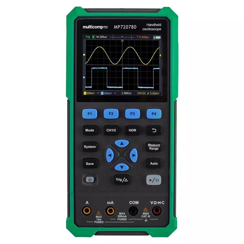 MULTICOMP PRO Hand Held Oscilloscopes USB Plug Type 3 Years Manufacturer Warranty 2 Channel Scope Channels, MP720780
