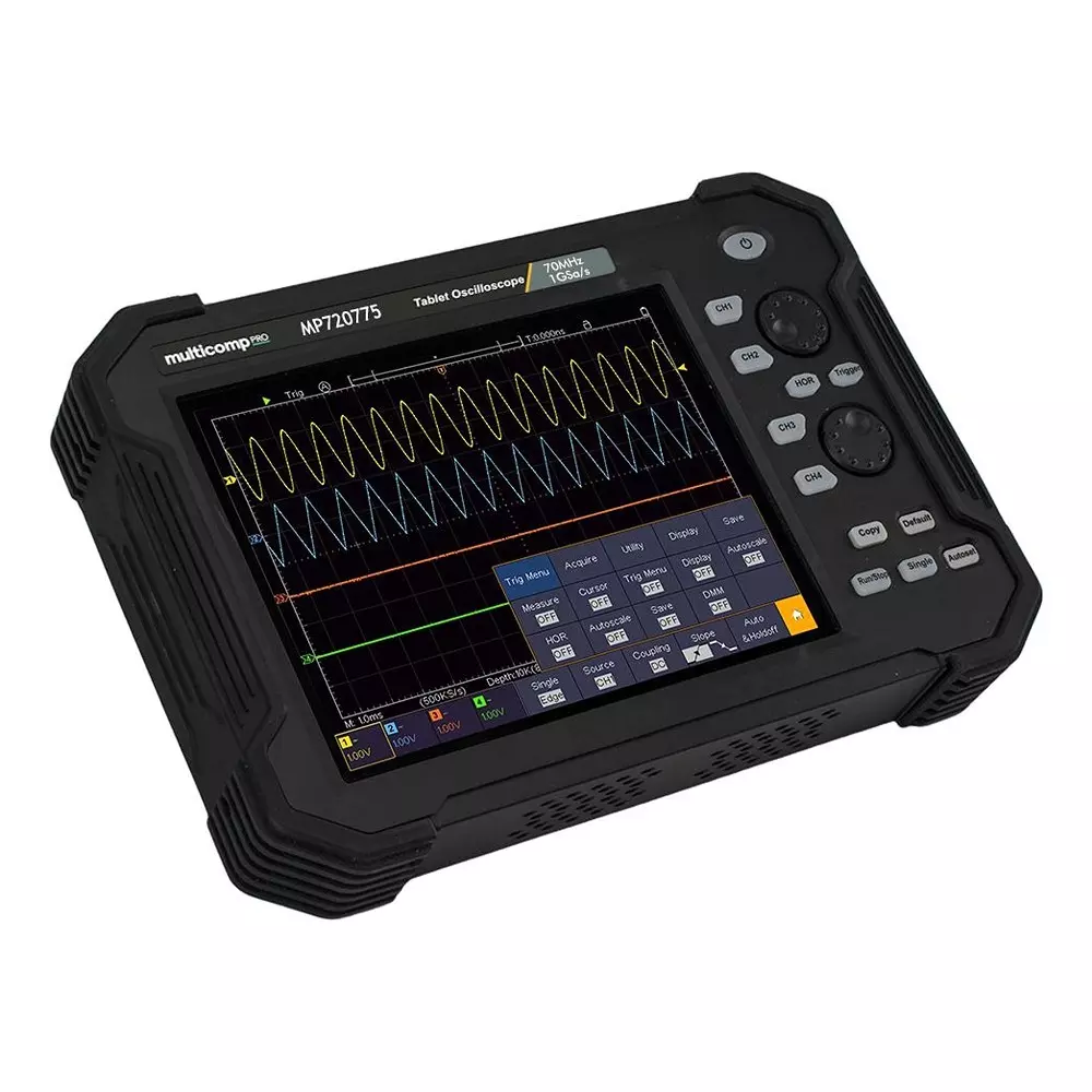 MULTICOMP PRO Oscilloscope EU, UK Plug Type 3 Years Manufacturer Warranty 4 Channel Scope Channels, MP720775