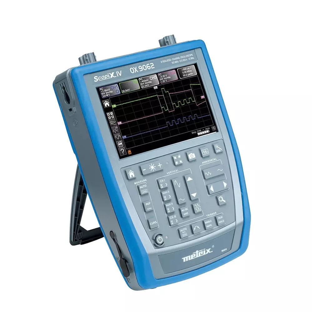Krykard Portable Digital Oscilloscope 2 Channels 60 MHz Bandwidth 7 Inch (177.8 mm) WVGA Colour TFT LCD Touch Screen, 800 x 480 Display, OX9062