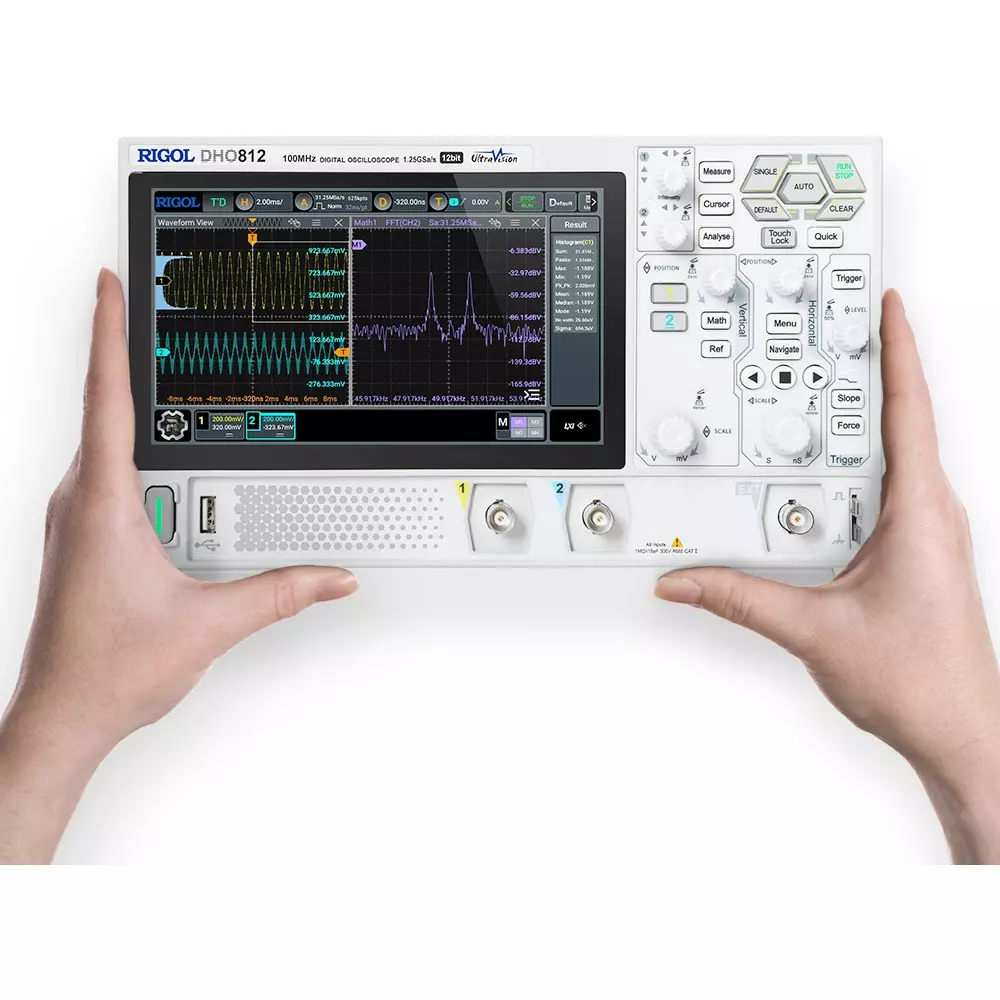 Rigol Digital Oscilloscope Vertical: 12 bit Resolution HDMI/LAN/USB Interface 3 years Warranty Type, DHO812