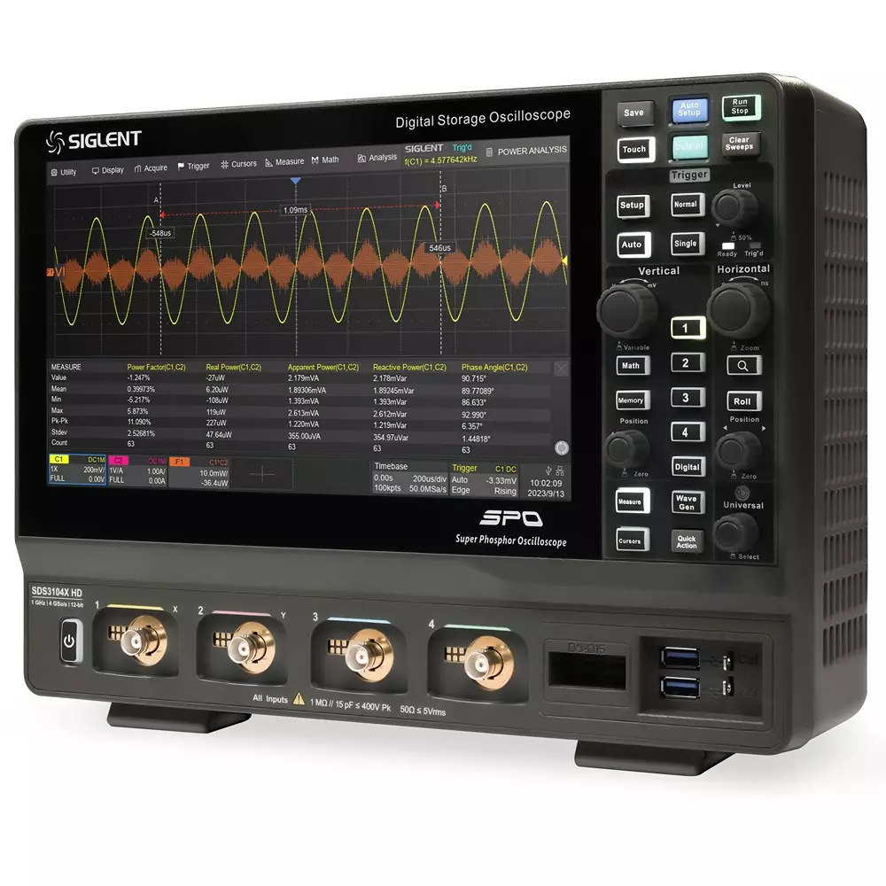 Siglent Oscilloscope 12-16 bit Resolution 4 ch No. of Channels 500 Frequency Band, SDS3054X HD