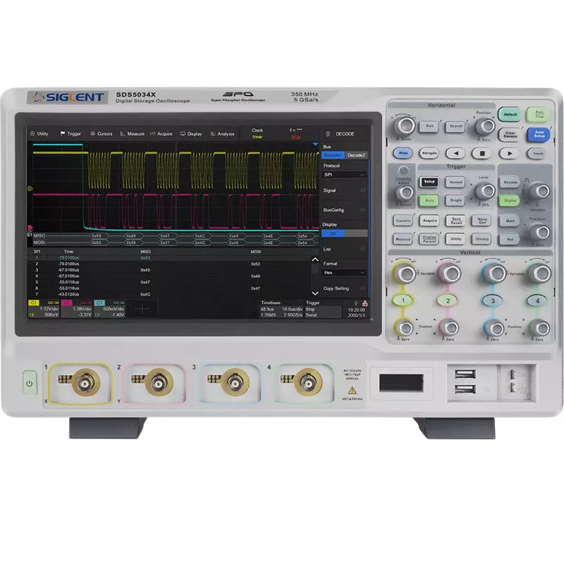 Siglent Digital Oscilloscope 8-bit Resolution 4 ch+16 ch No. of Channels 350 Frequency Band, SDS5034X