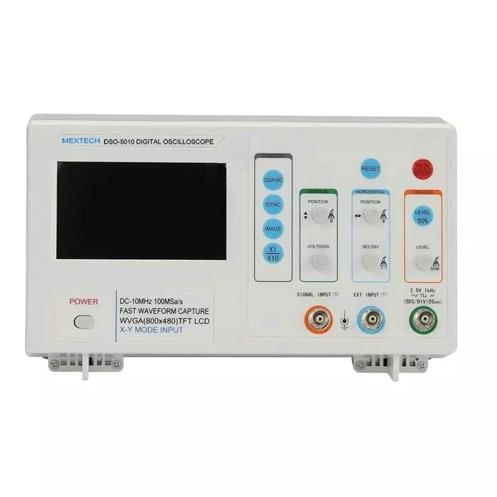 Metravi Digital Storage Oscilloscope with DC-10 MHz Bandwidth and 2 A, T grade, 250 V Fuse, DSO-5010