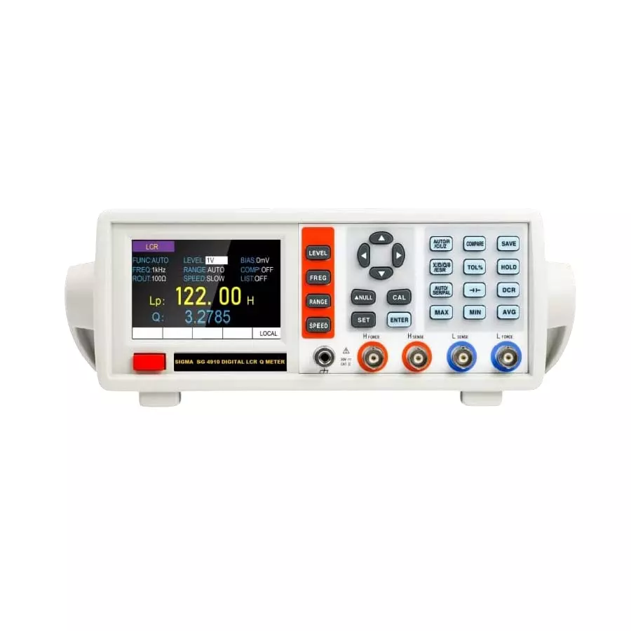 SIGMA Digital LCR Q Meter 5 Digit , Dual Display, 89 mm (3.5 inch) TFT Screen L/C/R/Z X/D/Q/θ/ESR Test Parameter, SG 4910