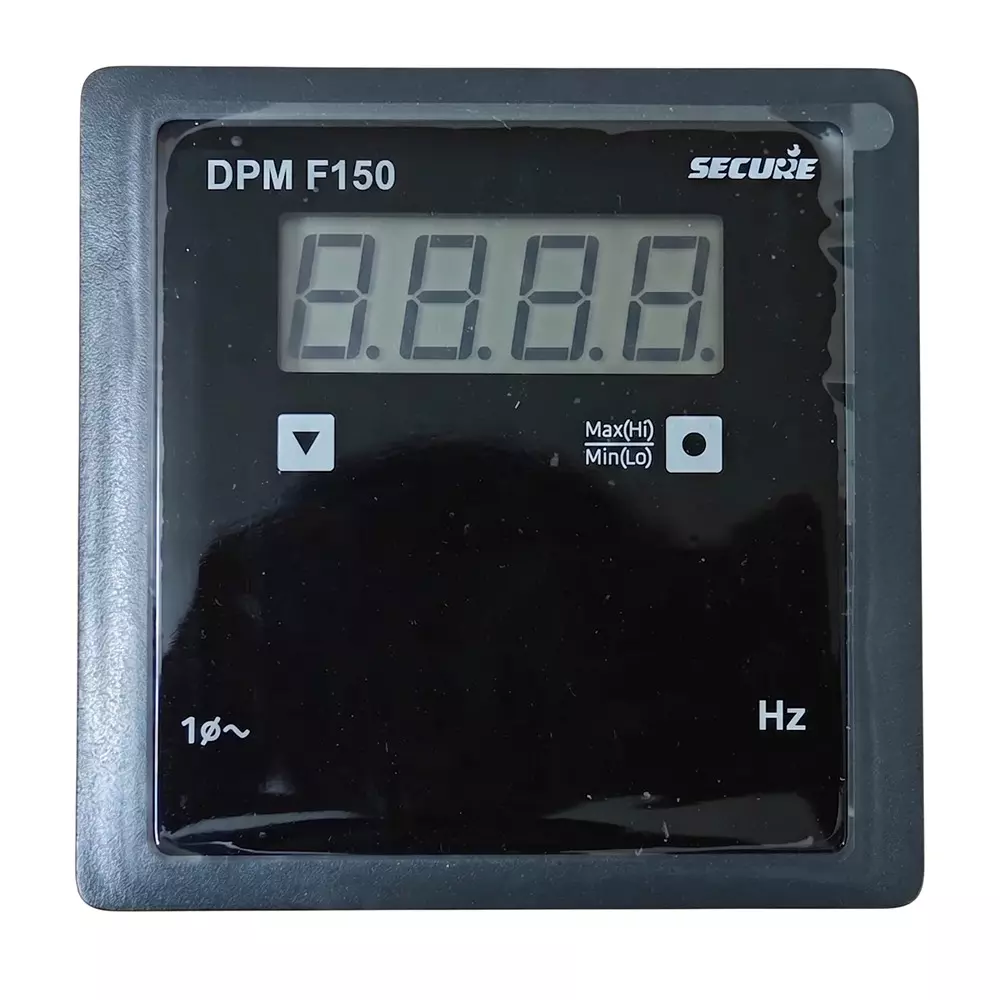 Secure DPM Series AC Frequency Meter 1 Phase 1 Line 4 Digit LCD Display 96x96 mm, 45 to 65 Hz Range and 0.1 Accuracy Class, DPM F150