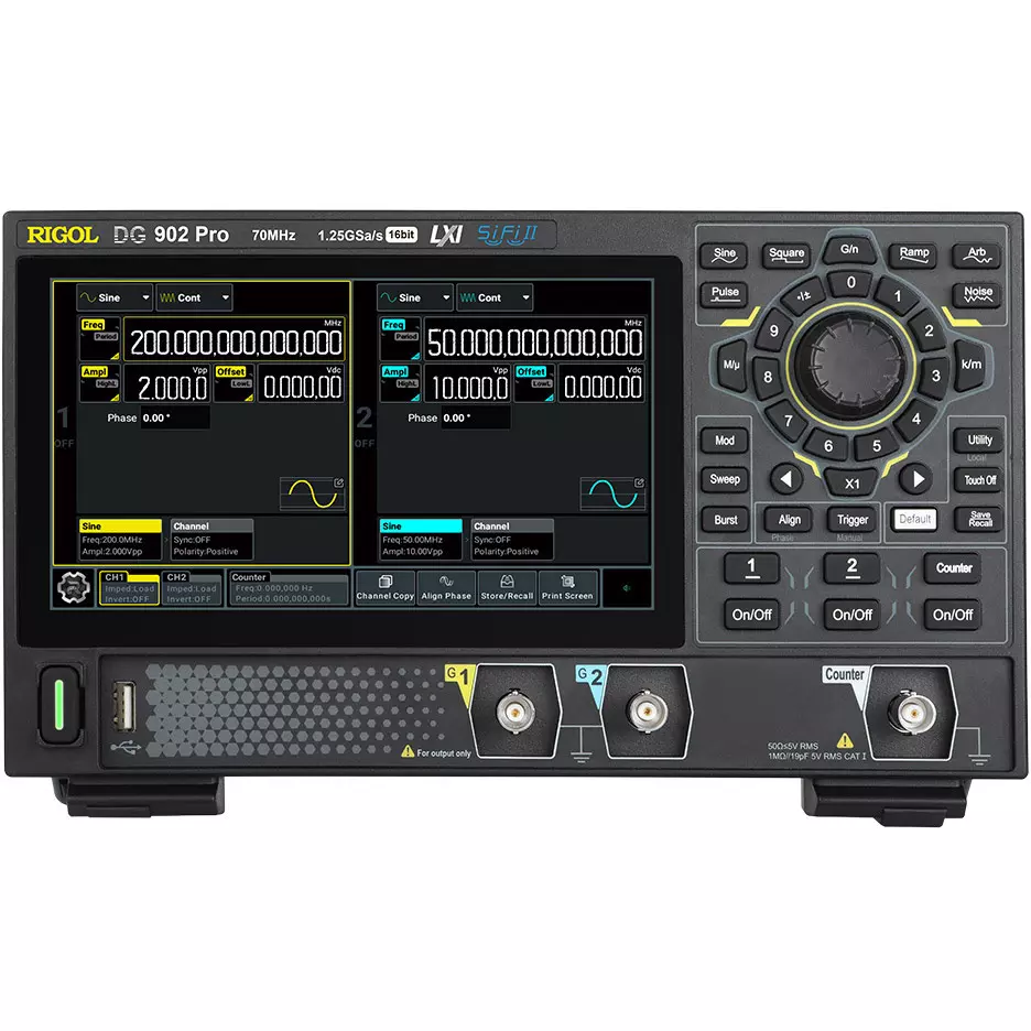 Rigol Waveform Function Generator Maximum arbitrary waveform memory length: 16 M (32 M opt.) Specifications, DG902 Pro