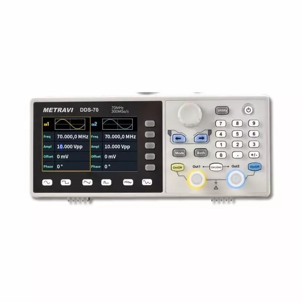 Metravi DDS Function Generator Dual Channel Frequency Output 70 MHz, DDS-70