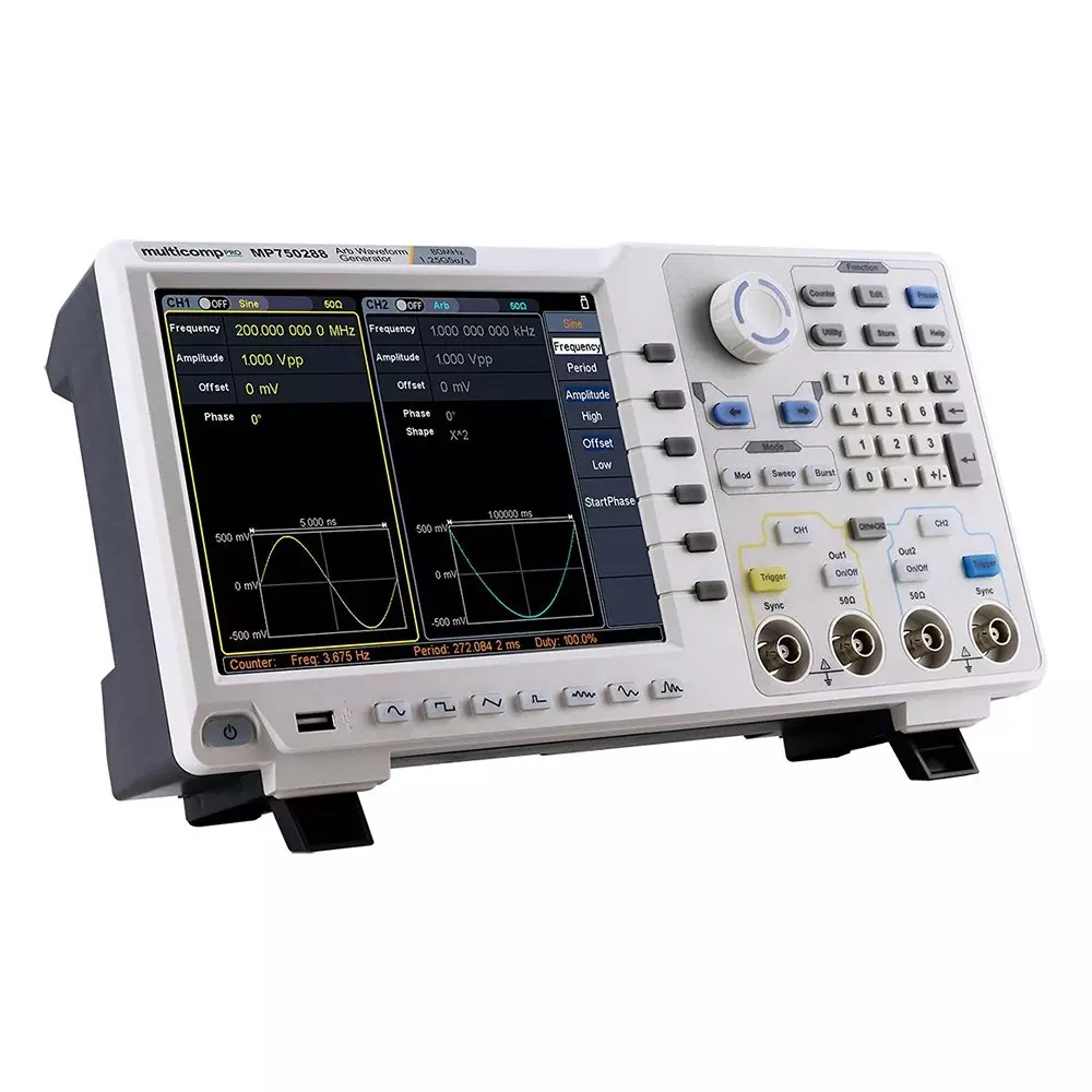 MULTICOMP PRO Waveform Generator EU, UK Plug Type 3 Years Manufacturer Warranty 2 Channel No. of Channels, MP750288