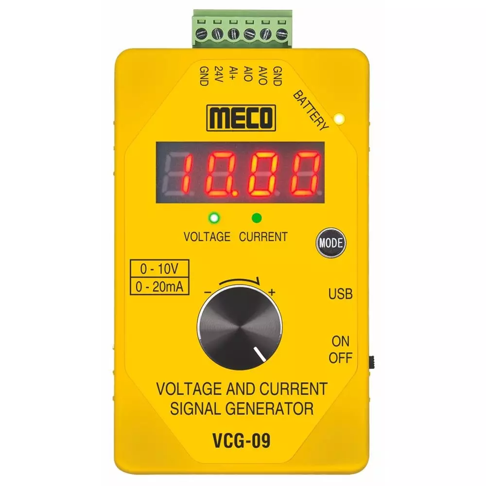 MECO Voltage and Current Signal Generator with 0 - 20 mA Output Current and 0 - 10 V Output Voltage, VCG-09