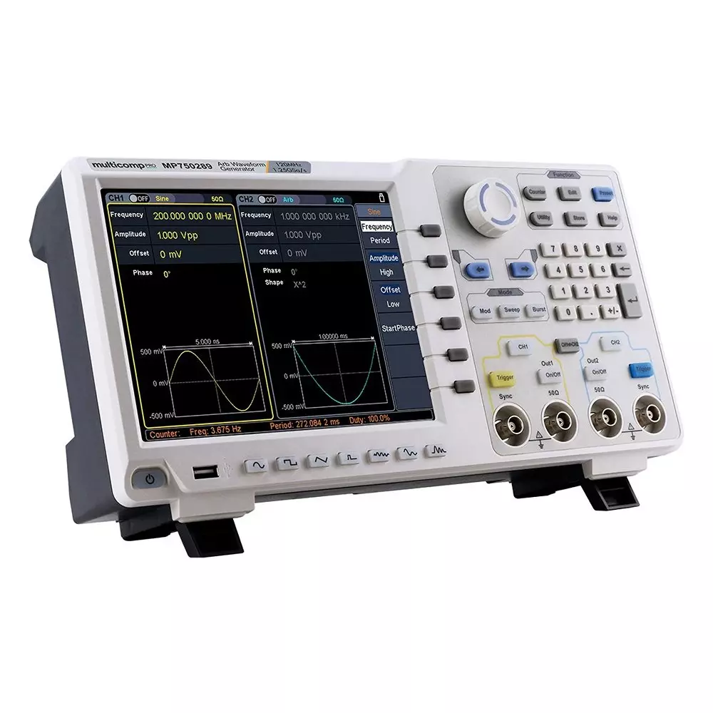 MULTICOMP PRO Waveform Generator EU, UK Plug Type 3 Years Manufacturer Warranty 2 Channel No. of Channels, MP750289