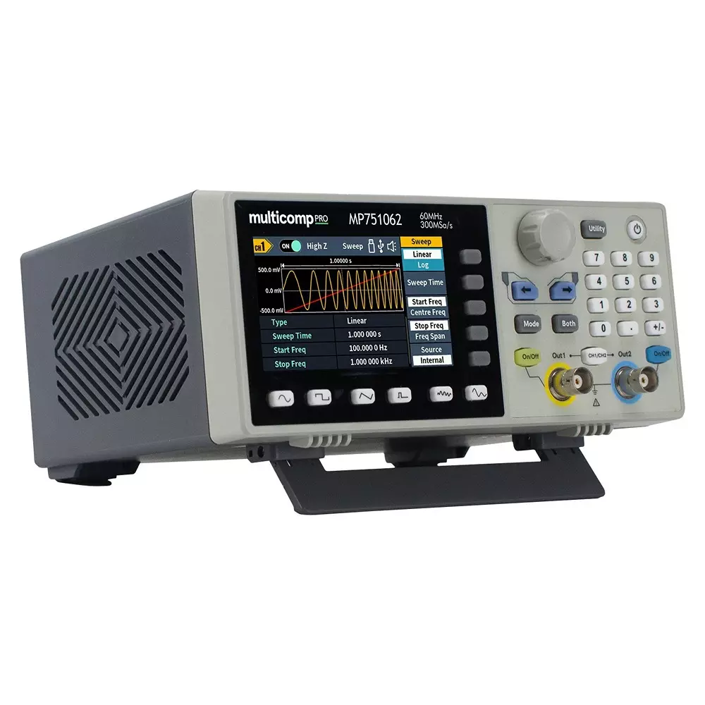 MULTICOMP PRO Waveform Generator EU, UK Plug Type 3 Years Manufacturer Warranty 2 Channel No. of Channels, MP751062