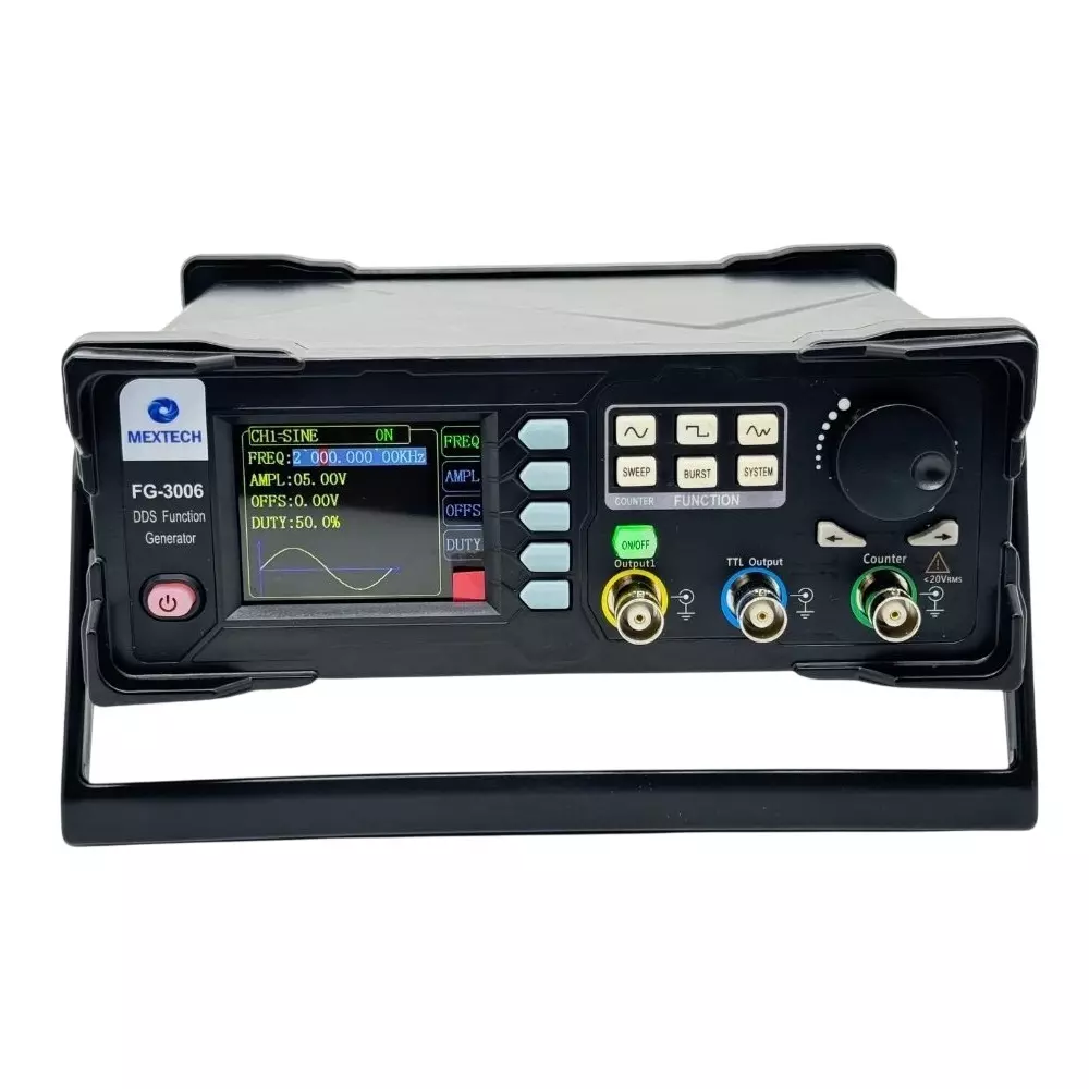 MEXTECH Function Generator 60.96 cm (2.4 inch) TFT Color LCD and 320 × 240 Pixel CMOS Level 0 – 7.5 V Adjustable with 0.1% Accuracy, FG3006