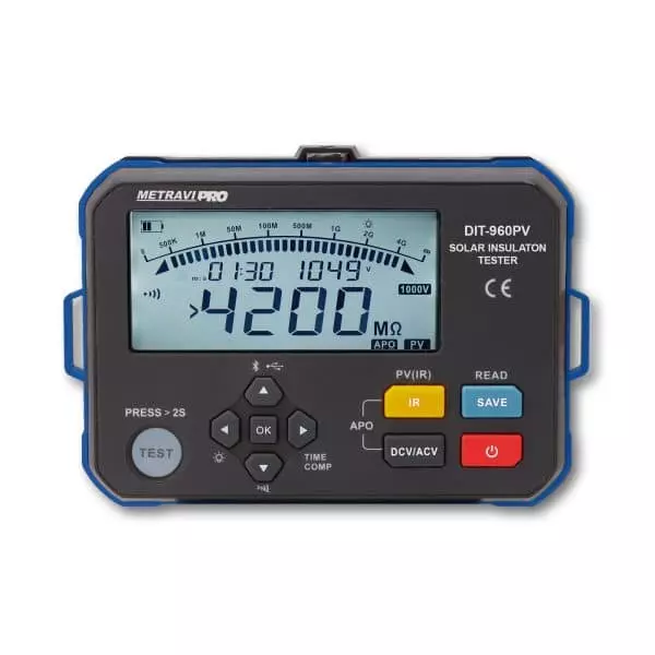 Metravi Digital Solar Insulation Tester Rated Voltage 125 V, 250 V, 500 V, 1000 V, PRO DIT-960PV