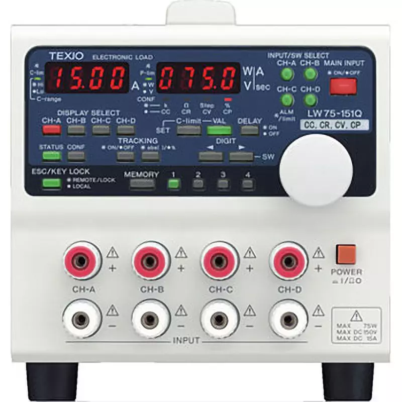 Gw Instek Electronic Load Device 2 No. of Channels Front + back Input Terminals 150 W/150 V/30 A Input, LW151-151DV7A