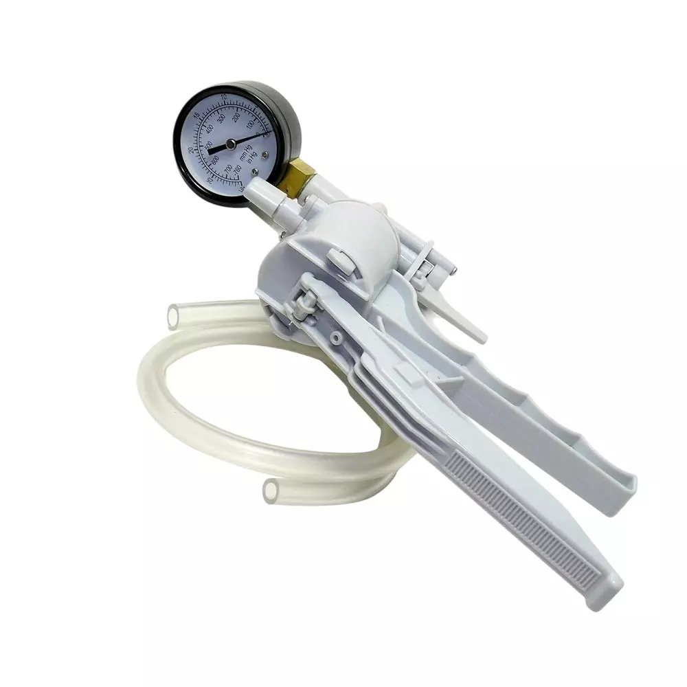 HSETIN Brake Fluid Bleeder with Adapter Brake Vacuum Pump, 725 ml Air Displacement and 15 ml Per Stroke Rate, HVP-1045