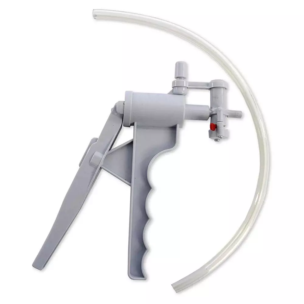 HSETIN Brake Fluid Bleeder with Adapter Brake Vacuum Pump, 725 ml Air Displacement and 15 ml Per Stroke Rate, HVP-1045