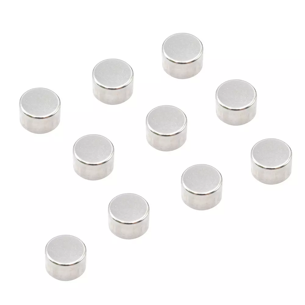 TRUSCO Neodymium Magnets 18.43 N Attracting Force, TN8-5R-10P (Pack of 10)