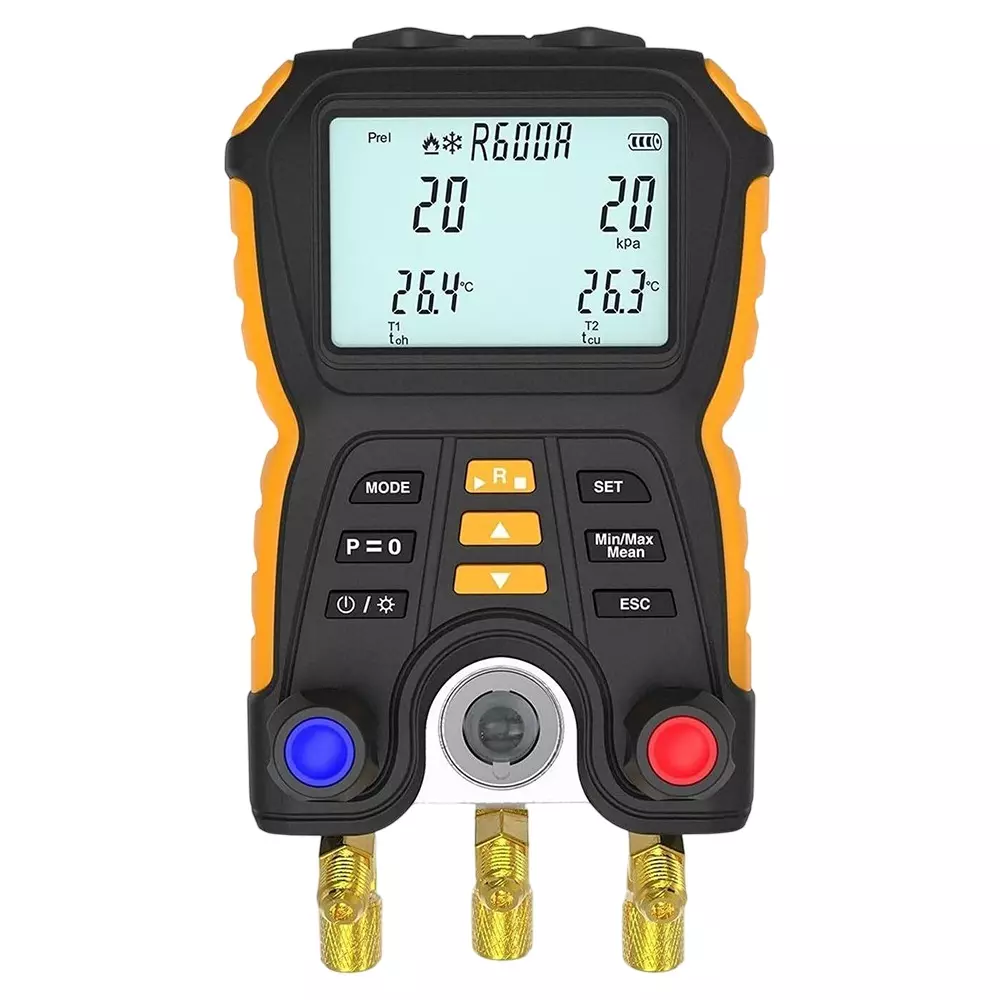 HSETIN Digital Refrigerant Meter Non Magnetic with 100 to 6000 kpa / -0.1 to 6 mpa (HT-60) Range and 1 cm Line Level, HT-202208