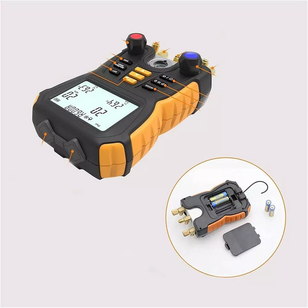 HSETIN Digital Refrigerant Meter Non Magnetic with 100 to 6000 kpa / -0.1 to 6 mpa (HT-60) Range and 1 cm Line Level, HT-202208