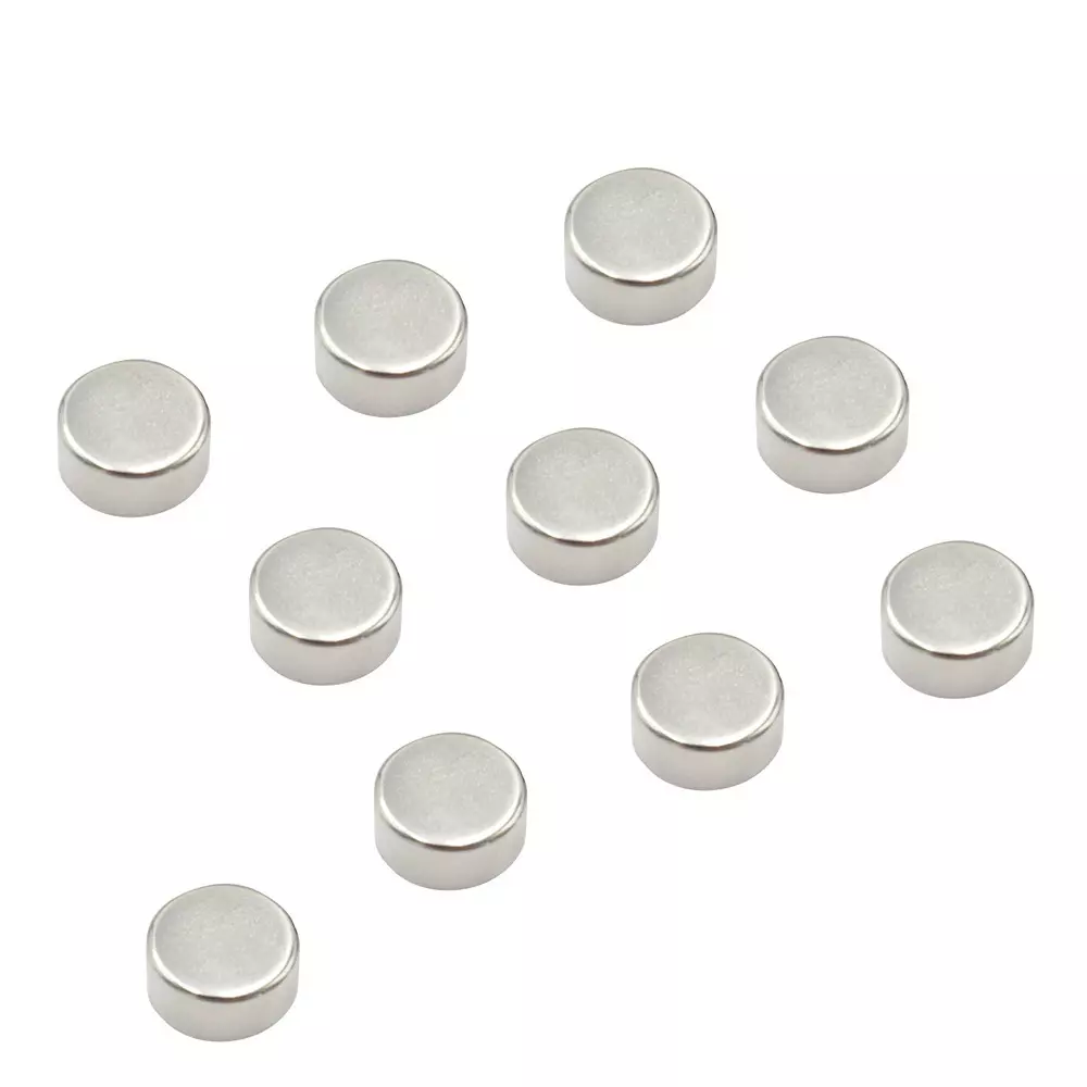 TRUSCO Neodymium Magnets 15.13 N Attracting Force, TN8-4R-10P (Pack of 10)