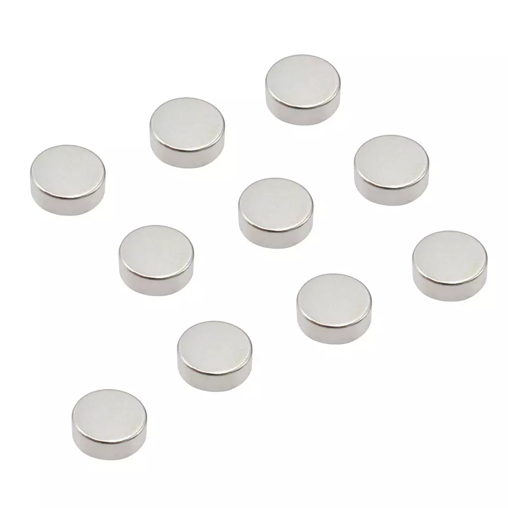 TRUSCO Neodymium Magnets 10.96 N Attracting Force, TN8-3R-10P (Pack of 10)
