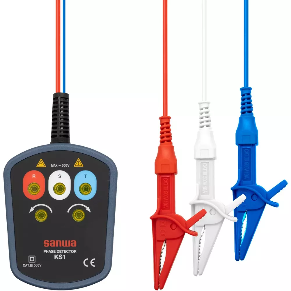 Sanwa Phase Detector Phase detector Type LED lamp lights up Display Phase detection/missing phase Measuring, KS1(BOX)