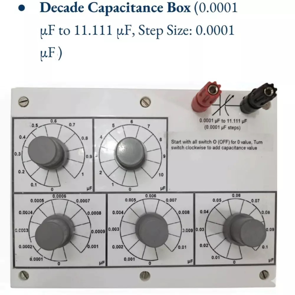 TCTL Decade Capacitance Box (DCB) 0.0001 µF to 11.111 µF Range with 0.0001 µF Step Size, DCB-5