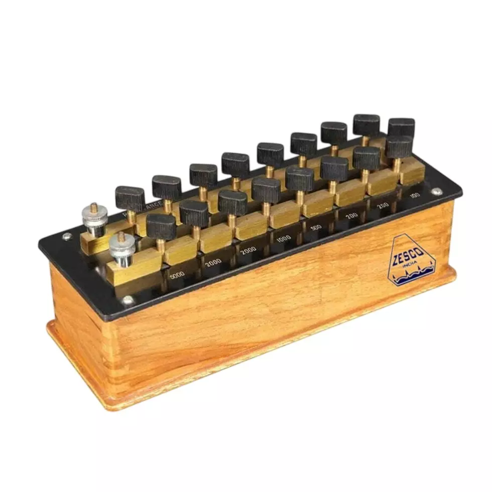 Zesco India Resistance Box Plug Type 1 to 500 Ω Constantan Coil and 9 mm Thickness, ZESCO-195/3